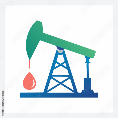 Oil Pump Jack Extracting Crude Oil Droplet.