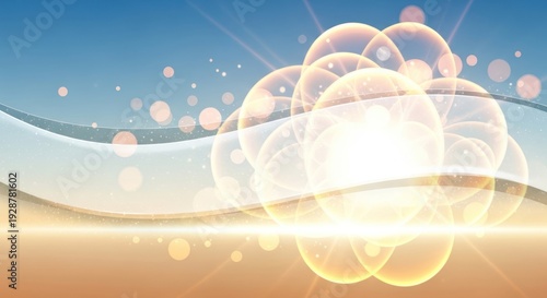 Abstract Bubbles with Shining Light Effect.