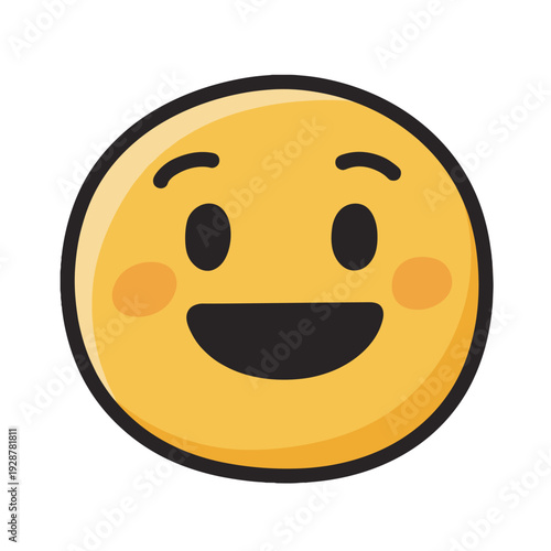 Smiley face emoji with happy expression and cheerful appearance