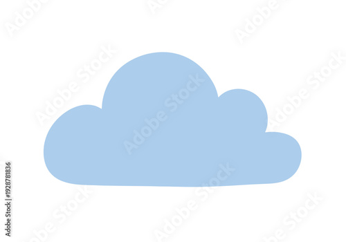 Simple blue cloud illustration on white background  