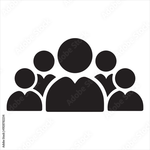 family silhouette vector, family member icon.