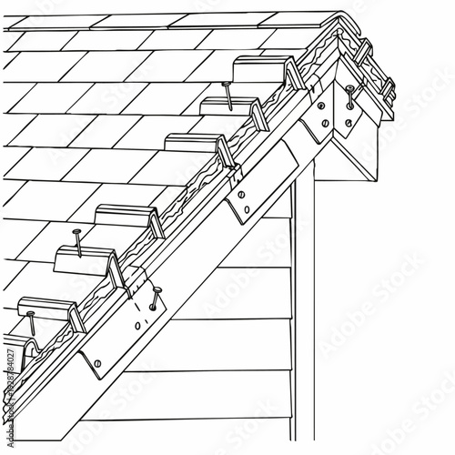 Close Up Roof Tile Shingle Detail Architecture.