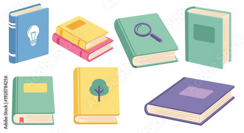 Collection of Colorful Books with Various Covers.