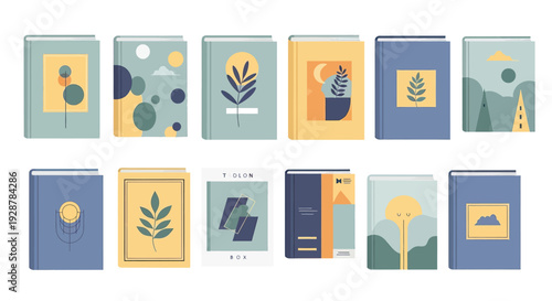 Collection of Illustrated Book Covers with Plants.