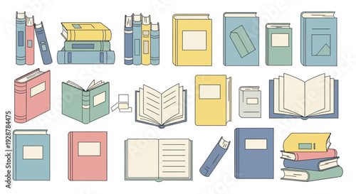 Collection of Various Colored Books and Booklets.