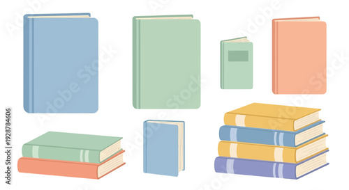 Colorful Books and Stacks of Novels.