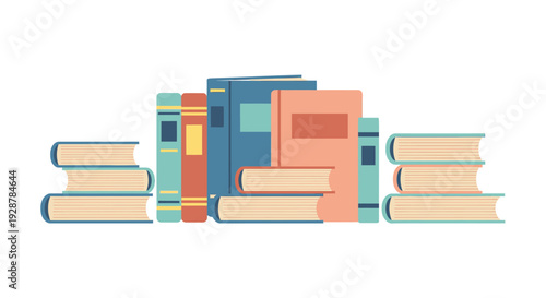 Stack of Books with Colorful Covers.