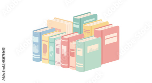 Stack of Colorful Books and Novels.