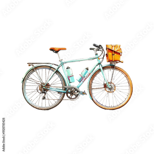 commuter bike hand drawn vector illustration