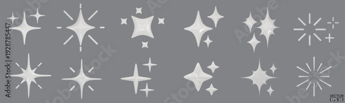 3d white star sparkle illustration. Sparkles emoji icon. 3D vector illustration.