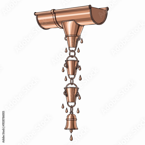 Copper Water Faucet Dripping Water From Copper Pipe.