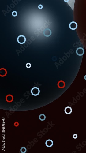 Dynamic Artistic Geometric Rings Floating on a Dark Abstract Background