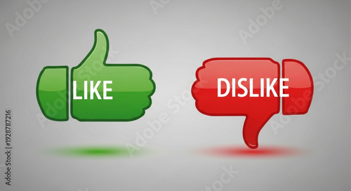 Thumbs Up Like and Thumbs Down Dislike Icons.