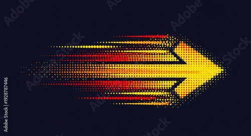 Yellow Arrow Speed Motion Effect Abstract Background.