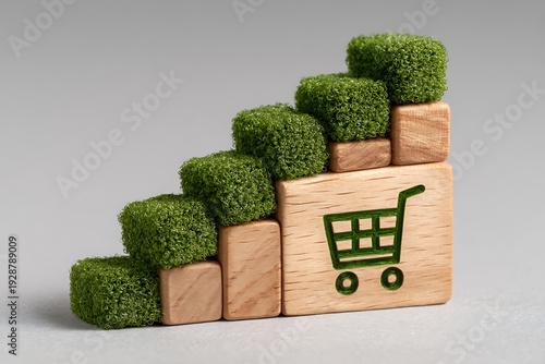 Wallpaper Mural Eco friendly shopping cart concept growth. Torontodigital.ca