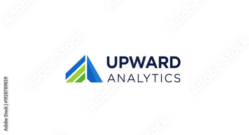 Upward Analytics company logo with abstract mountain graphic.