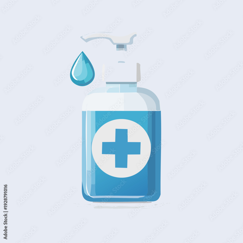 Fototapeta premium Hand Sanitizer Bottle with Drop for Hygiene.
