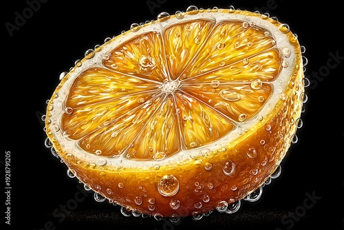 Wallpaper Mural Fresh orange slice with water drops. Torontodigital.ca