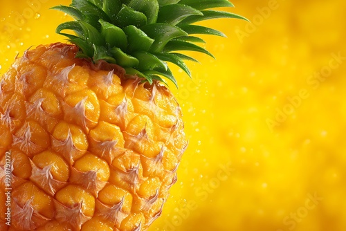 Wallpaper Mural Fresh Pineapple Fruit Closeup Tropical. Torontodigital.ca
