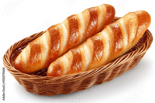 Wallpaper Mural Freshly baked bread in wicker basket. Torontodigital.ca