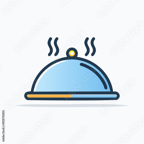 Hot Food Serving Dish Cloche Icon.
