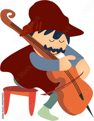 Músico tocando chelo