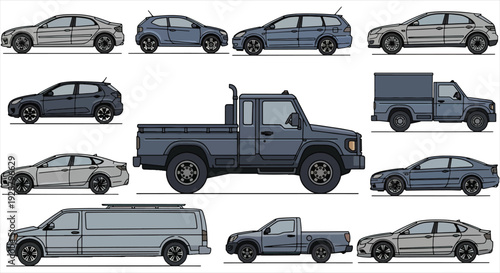 Car Blueprint Design – Automotive Engineering CAD Technical Drawing