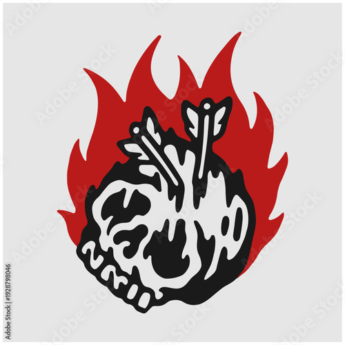 illustration vector tattoo design fire