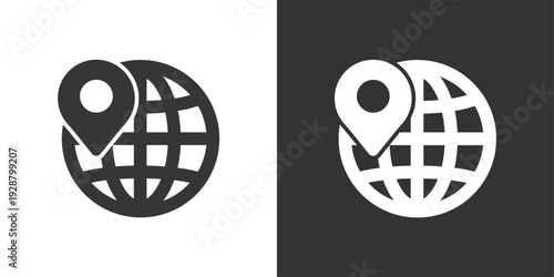 Global Shipping Location icon. Solid glyph series icon