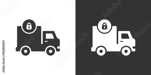 Secure Locked Delivery icon. Solid glyph series icon