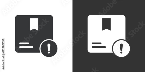 Package Issue Alert icon. Solid glyph series icon