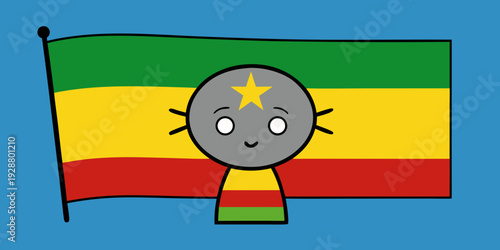 Regions of Ethiopia. Flag of Southern Nations, Nationalities, and Peoples' Region. vector EPS file.
