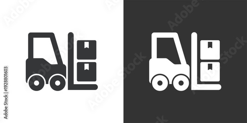 Logistics Forklift icon. Solid glyph series icon