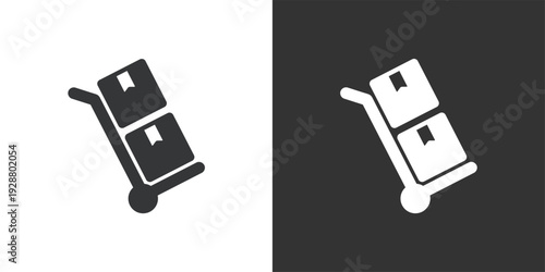 Hand Truck or Dolly icon. Solid glyph series icon