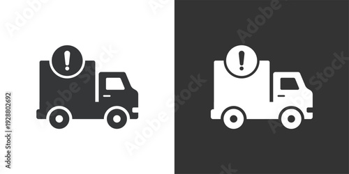 Truck Delivery Warning icon. Solid glyph series icon