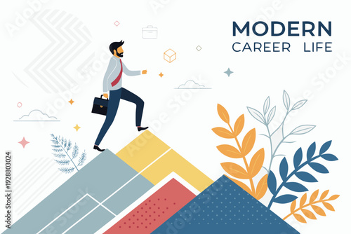 Career With Layered Shape High-Quality Stock Image Perfect for Editorial Content