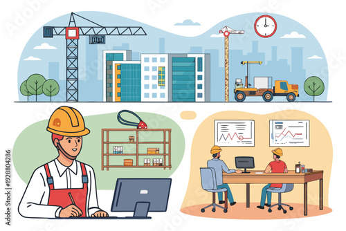 Workers With Construction Offic Creative Visual Ideal for Marketing