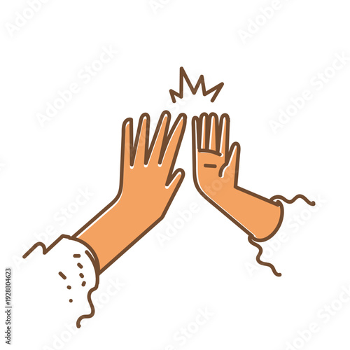 hand drawn doodle palm high five illustration cartoon collection