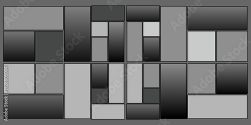 Random rectangular boxes stacked on top of each other. Hand-drawn checkered vector illustration.	