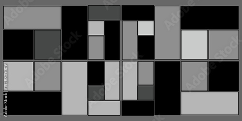 Random rectangular boxes stacked on top of each other. Hand-drawn checkered vector illustration.	