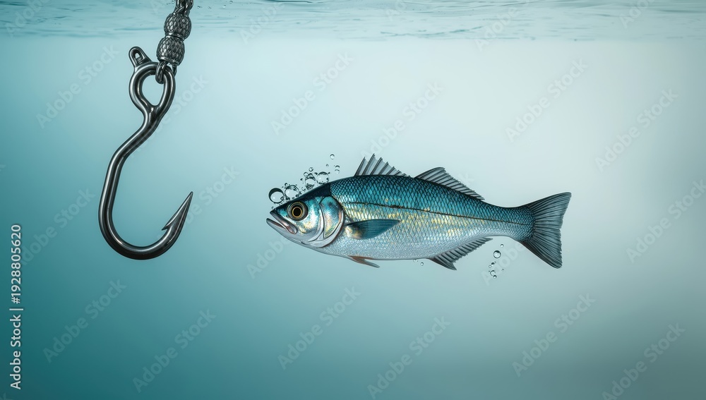 Fototapeta premium fish gaff, hook separated from backdrop