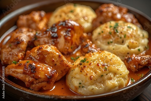 Wallpaper Mural bbq chicken and dumplings in a bowl Torontodigital.ca