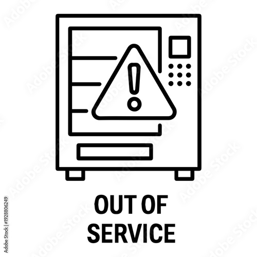 Out of service signage icon with transparent background unavailable notice symbol
