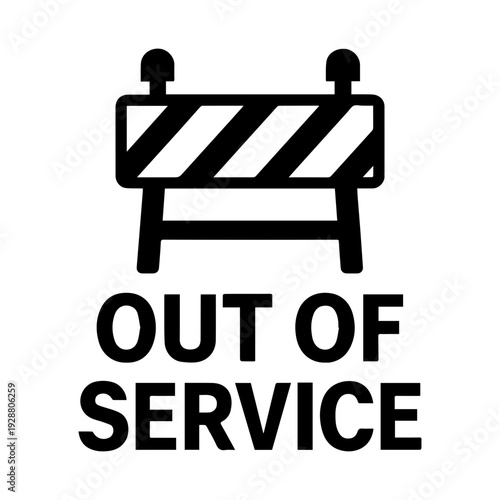 Out of service signage icon with transparent background unavailable notice symbol
