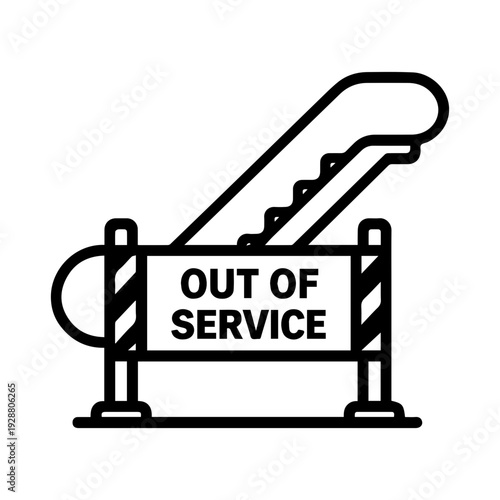 Out of service signage icon with transparent background unavailable notice symbol
