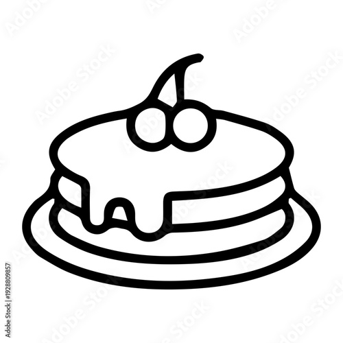 Sweet Pancakes with Cherries Icon