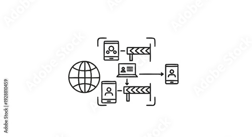 Digital communication and data transfer between devices and the internet.