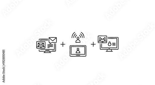 Digital communication and data transfer concept illustration.