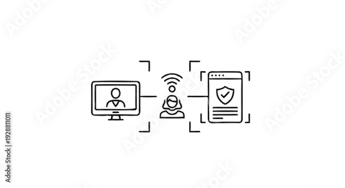 Digital Security and Online Communication Concept.