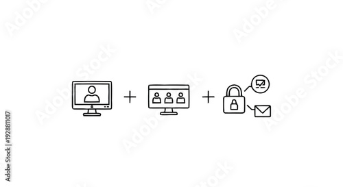 Digital Security and Online Communication Concepts Illustrated.